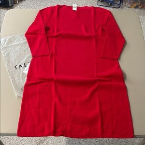 Talbots Bold Red Long Sleeve Sweater Dress NWT Petite